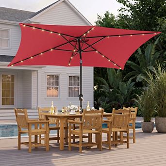 Sonkuki 10×6.5FT LED Rectangular Patio Umbrella Stylish, Durable, and Sun-Protective