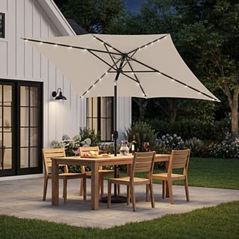 Sonkuki 10×6.5FT LED Rectangular Patio Umbrella Stylish, Durable, and Sun-Protective