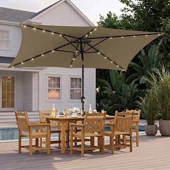 Sonkuki 10×6.5FT LED Rectangular Patio Umbrella Stylish, Durable, and Sun-Protective