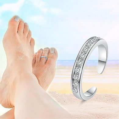 Sterling Silver Adjustable Toe Rings Set