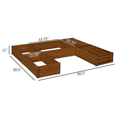 Modular Wooden Raised Garden Bed Planter Box for Vegetables and Flowers
