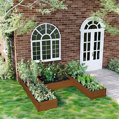 Modular Wooden Raised Garden Bed Planter Box for Vegetables and Flowers