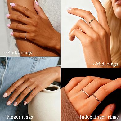 Thin Knuckle Ring Band Set for Women