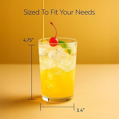 Fine-Blown Tom Collins Glass Set, Tempered Tumblers for Cocktails & Drinks