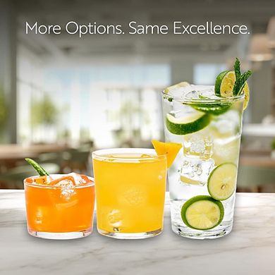 Fine-Blown Tom Collins Glass Set, Tempered Tumblers for Cocktails & Drinks