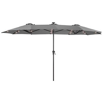 Sonkuki 13×7.2FT LED Double-Sided Patio Umbrella with Large Canopy Outdoor Table Umbrella