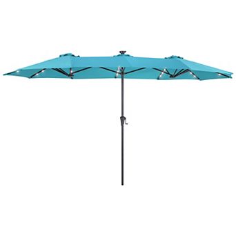 Sonkuki 13×7.2FT LED Double-Sided Patio Umbrella with Large Canopy Outdoor Table Umbrella