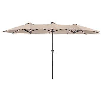 Sonkuki 13×7.2FT LED Double-Sided Patio Umbrella with Large Canopy Outdoor Table Umbrella