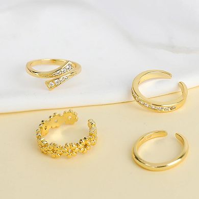 4PCS Gold Filled Adjustable Toe Rings