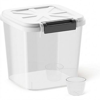 20 Lb Rice and Flour Storage Container with Lid Food and Grain Dispenser Bin