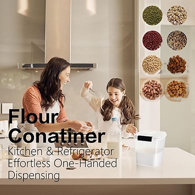 20 Lb Rice and Flour Storage Container with Lid Food and Grain Dispenser Bin