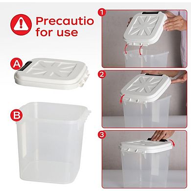 20 Lb Rice and Flour Storage Container with Lid Food and Grain Dispenser Bin