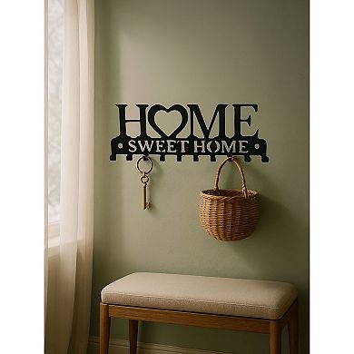 Wall Mounted Key Holder Rack with Hooks for Entryway, Hallway, or Front Door