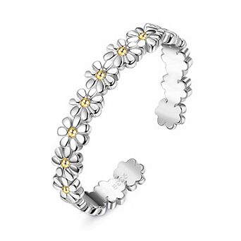 Snake & Daisy Flower Toe Rings Set