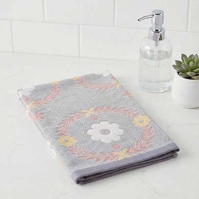 29 x 13 Inch Cotton Floral Jacquard Hand Towel, Soft Absorbent Decorative Towel for Home 1 PC