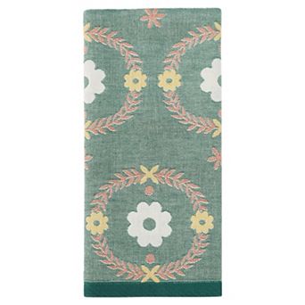29 x 13 Inch Cotton Floral Jacquard Hand Towel, Soft Absorbent Decorative Towel for Home 1 pc