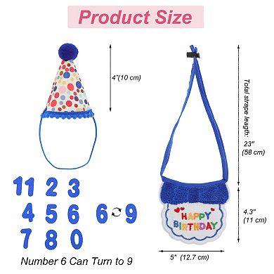 Cat Birthday Decorations Hat Bandana Number Outfit Party 1 Set