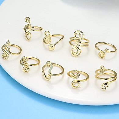 9PCS Adjustable Toe Rings Women