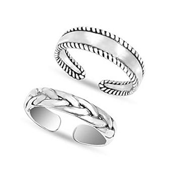 Sterling Silver Minimalist Toe Rings Set