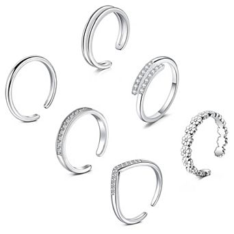 Stainless Steel Toe Rings Set