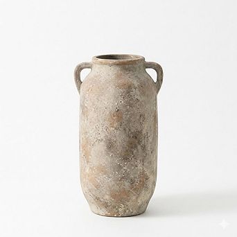 Large Ceramic Flower Vase, Rustic Farmhouse Decorative Table Vase