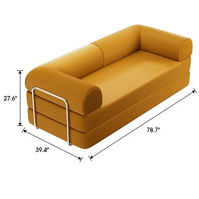 79" Modern Corduroy Module Comfortable Compressed Sofa