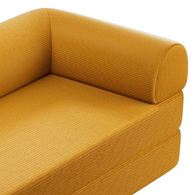 79" Modern Corduroy Module Comfortable Compressed Sofa