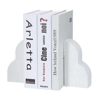 Art Ceramic Statues, Book Stopper Modern Romantic Centerpiece Ornament with Decoration Books, White