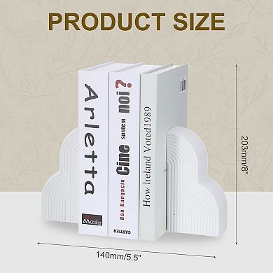 Art Ceramic Statues, Book Stopper Modern Romantic Centerpiece Ornament with Decoration Books, White