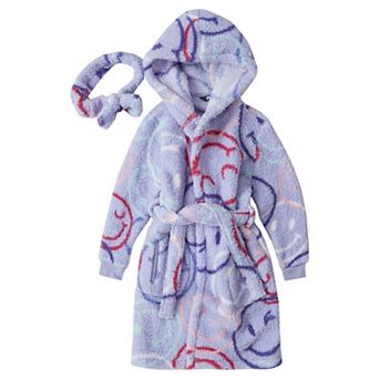 Kids 2-20 Lands' End Plush Hooded Robe & Headband Set