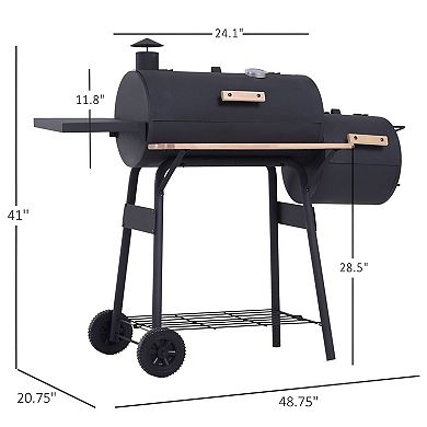 Charcoal Grill with Lid Air Vent and Warming Rack for Camping or Backyard