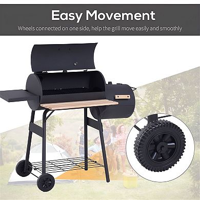 Charcoal Grill with Lid Air Vent and Warming Rack for Camping or Backyard