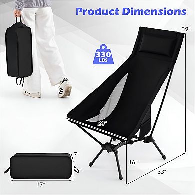 Outdoor Folding Chair with Mesh Seat and Aluminum Frame