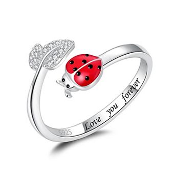 Sterling Silver Anklet with Ladybug Design