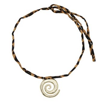 Scarf Necklace with Charm Adjustable Tie 1 pc