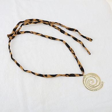 Scarf Necklace with Charm Adjustable Tie 1 Pc