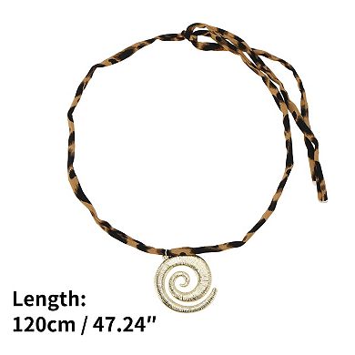 Scarf Necklace with Charm Adjustable Tie 1 Pc