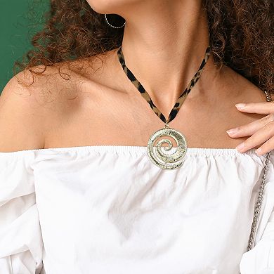 Scarf Necklace with Charm Adjustable Tie 1 Pc