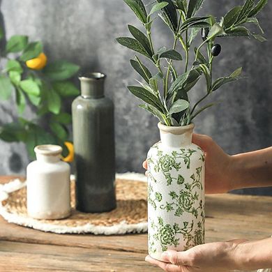 Ceramic Vase Set of 3 Decorative Vintage Flower Vases, Rustic Farmhouse