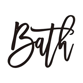 BATH Metal Letter Wall Sign Modern Bathroom Wall Decor for Powder Room or Vanity