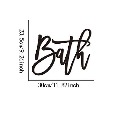 BATH Metal Letter Wall Sign Modern Bathroom Wall Decor for Powder Room or Vanity
