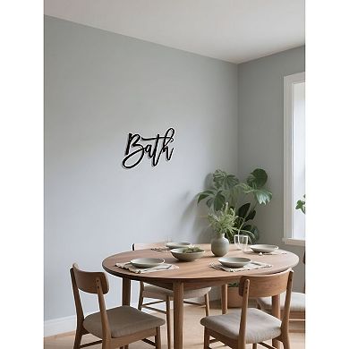 BATH Metal Letter Wall Sign Modern Bathroom Wall Decor for Powder Room or Vanity