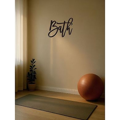 BATH Metal Letter Wall Sign Modern Bathroom Wall Decor for Powder Room or Vanity