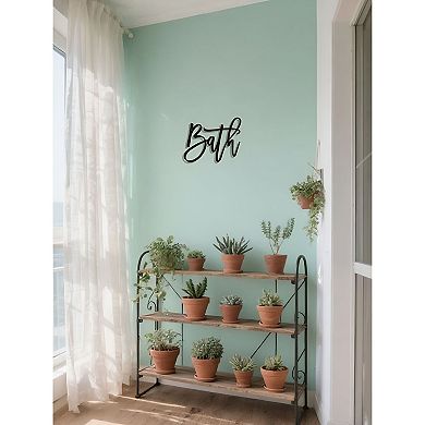 BATH Metal Letter Wall Sign Modern Bathroom Wall Decor for Powder Room or Vanity