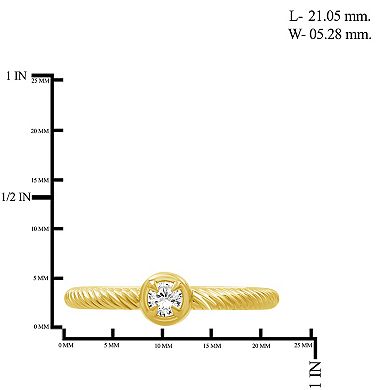 Jewelexcess Sterling Silver 1/6 Carat T.W. Lab-Grown Diamond Round Ring
