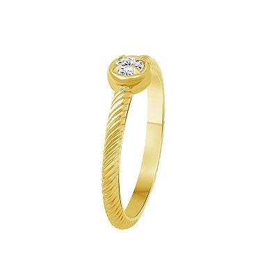 Jewelexcess Sterling Silver 1/6 Carat T.W. Lab-Grown Diamond Round Ring