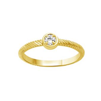 Jewelexcess Sterling Silver 1/6 Carat T.W. Lab-Grown Diamond Round Ring