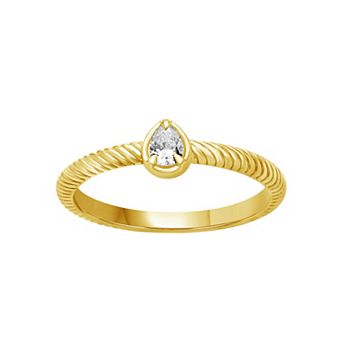 Jewelexcess Sterling Silver 1/5 Carat T.W. Lab-Grown Diamond Oval Ring
