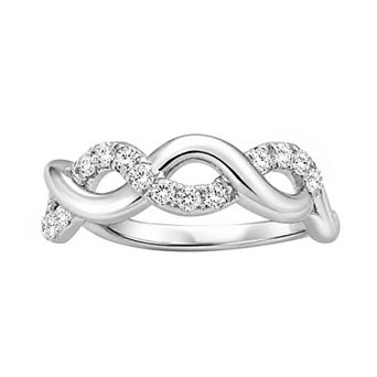 Jewelexcess Sterling Silver 1/3 Carat T.W. Lab-Grown Diamond Ring