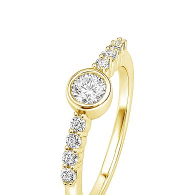 Jewelexcess Sterling Silver 1/2 Carat T.W. Lab-Grown Diamond Round Ring